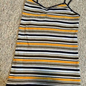 Yellow and navy blue striped tank top